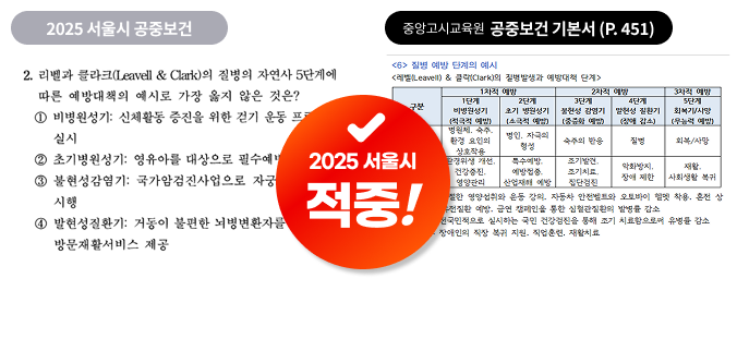 2025 서울시 공중보건 시계열 특성 문제, 중앙고시교육원 공중보건 기본서 69페이지 출제 포인트 적중