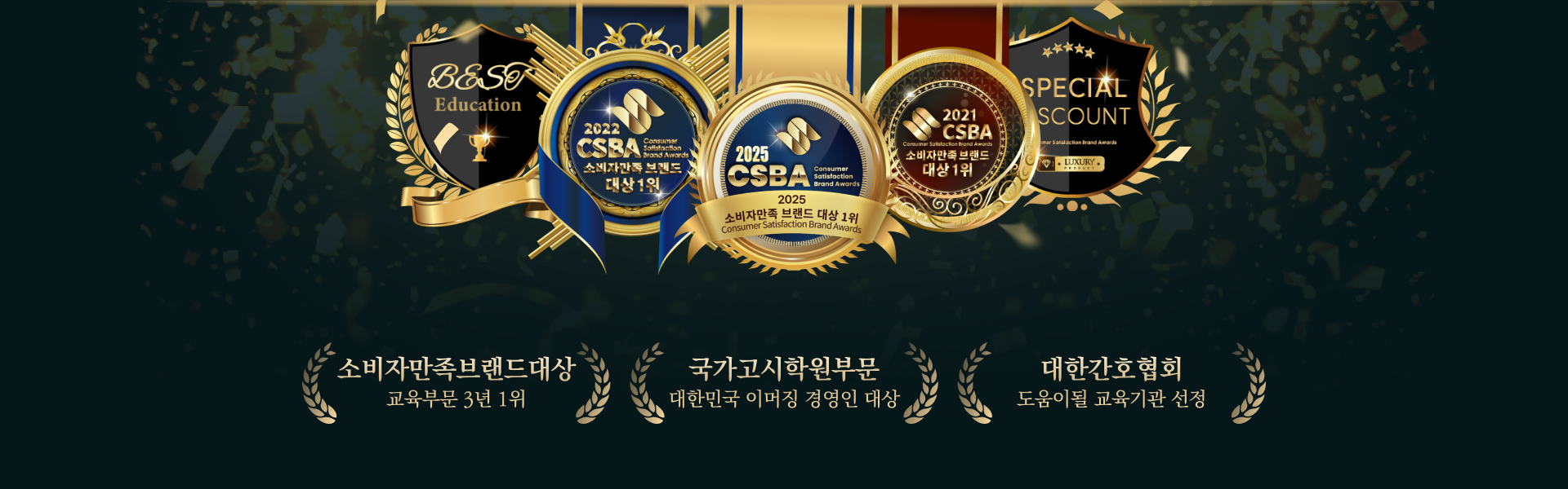 중앙고시교육원 수상 및 교육기관 선정 내역